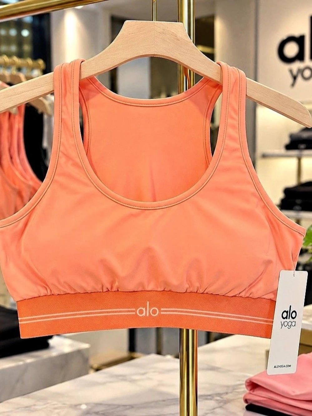 Alo Yoga Wellness Bra Orange Sports Bra